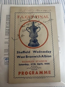 1935 F.A Cup Final Autograph Conn Smythe Jimmy Wilde Souvenir Program JSA LOA - Picture 1 of 4