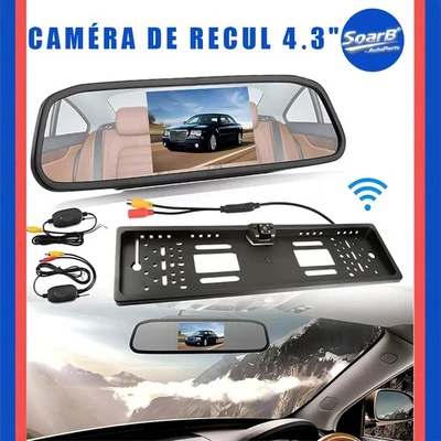 Dashcam Rétroviseur Écran Intégré Caméra Avant Caméra de Recul Full HD 1080p - Photo 1/4