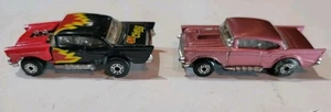 1979 Matchbox Superfast ’57 Chevy – Black/Red Flames Pink Rose England Magu - Bild 1 von 10