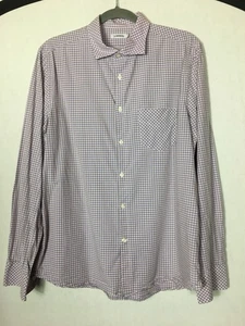 J Lindeberg Button Up Shirt Pink Mix Check Long Sleeve 100% Cotton Size Large - Picture 1 of 18