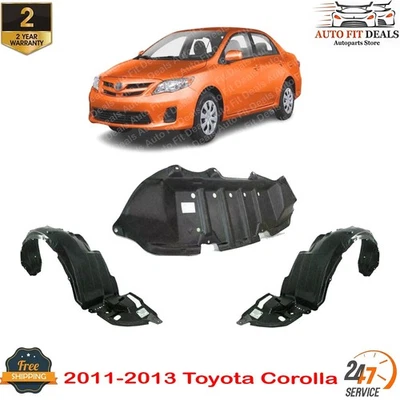 Protetor contra respingos do motor dianteiro + forro do para-lama destro + destro para Toyota Corolla 2011-2013 - Imagem 1 de 4
