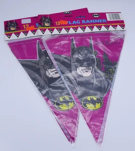 BATMAN RETURNS Vintage 1991 DC Comics 12 Foot Vinyl Birthday Party Banner x2! - Picture 1 of 5