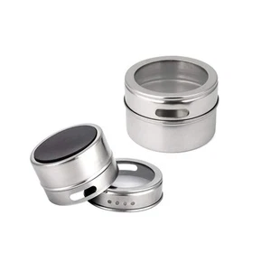 2 Pieces Magnetic Spice Tins Magnetic Spice Jars Multi-Purpose Storage Tin Cl... - Picture 1 of 6