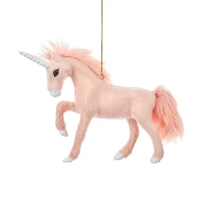 Peluche adorno navideño unicornio rosa peludo - Imagen 1 de 1