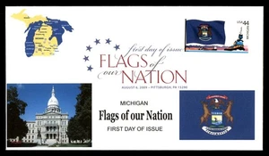 MayfairStamps US FDC 2009 Pennsylvania Michigan Flag Romp First Day Cover aat_28 - Picture 1 of 2