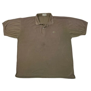 Camisa Polo Lacoste De Colección Años 70 Cuello Tejido DEFECTUOSA Verde Oliva Para Hombres Talla XXL - Imagen 1 de 9