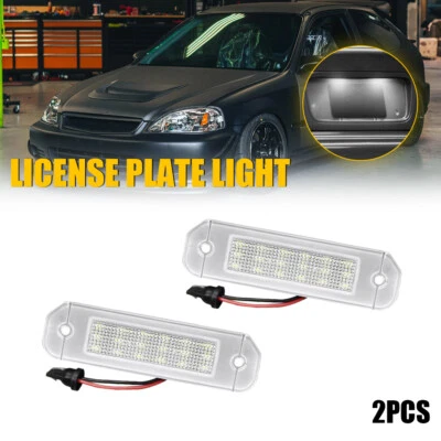 2X License Lights Plate LED Assembly For Lamps 92-95 Civic Hatchback 96-00 Coupe - Image 1 of 4