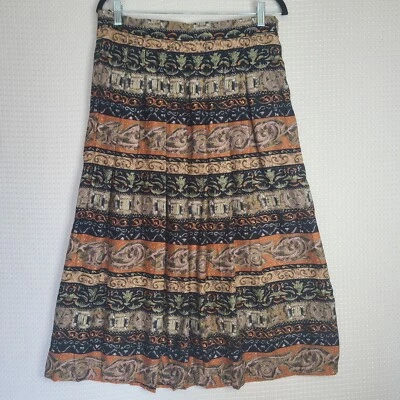 NUEVO CON ETIQUETAS Worthington Mujer Talla 18 Colorido Multi-Patrón Plisado Línea A Falda Botón Foto 1 de 4