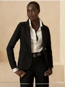 Banana Republic Unstructured Blazer 6P 6 P | Black Wool Jacket #774065 NEW - Picture 1 of 5