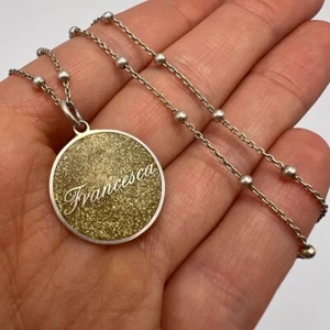 Vintage Italian Sterling Silver 925 Gilt Pendant Necklace Jewelry - Picture 1 of 8