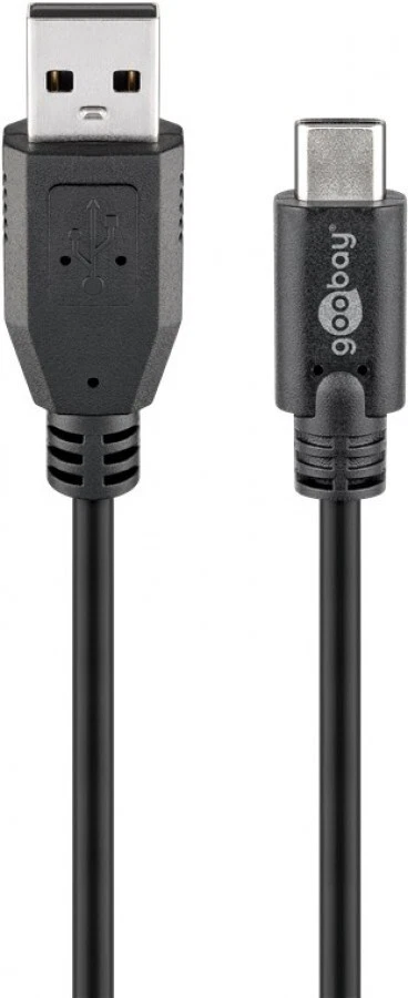 USB 2.0 Kabel USB-C™ auf USB A, schwarz 3,0 m - Bild 1 von 1