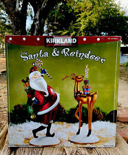 11”.1/2 Santa & 10” Bobbly head Reindeer Holiday Decor.W/Box