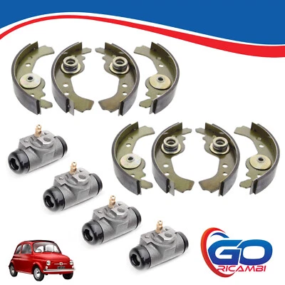 Kit Completo Freni Anteriori Posteriori Ganasce Cilindretti Fiat 126 500 Epoca - Immagine 1 di 4