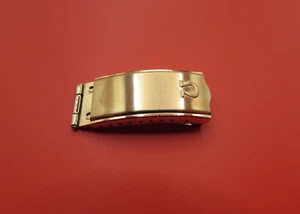 REPLACEMENT VINTAGE OMEGA SEAMASTER GOLD TONE PLIP LOCK BUCKLE 1502 - Picture 1 of 4