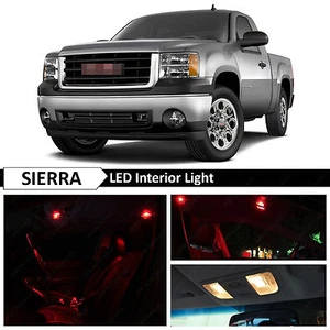 14x Red Interior LED Lights Package Kit for 2007-2013 GMC Sierra - Picture 1 of 8