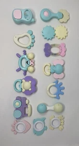Baby Rattle Silicone Teether Baby Sensory Safely Chewy Teething - Picture 1 of 3