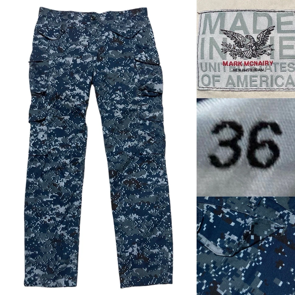 Pantalones cargo Mark McNairy New Amsterdam ajustados camuflaje 34” para hombre talla 36 en azul Foto 1 de 4