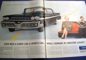 1958 Mercury Montclair Phaeton large-mag 2pg car ad w/ Turnpike Cruiser interior - Picture 1 of 1