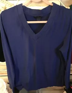 Brooks Brothers Navy V-Neck Long Sleeve Shirt. Ladies Large - Picture 1 of 2