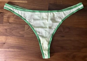 Vintage Old Navy Nylon Thong Panties Size L Second Skin Lime Green Sexy - Picture 1 of 4