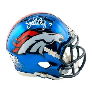 John Elway Signed Denver Broncos Chrome Mini Football Helmet (Beckett) - Picture 1 of 3