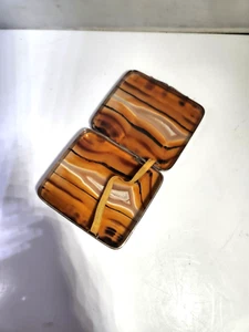 Antique Sterling Silver And Agate Cigarette Case - Picture 1 of 8
