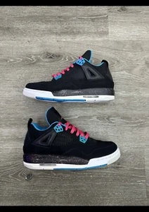 Air Jordan 4 Retro "Black Vivid Pink Dynamic Blue" (GS) **GEBRAUCHT** OHNE BOX - Bild 1 von 8