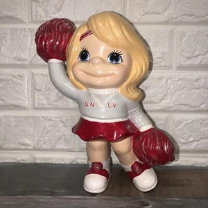 Vtg 1990’s UNLV CHEERLEADER GIRL STATUE RED WHITE Atlantic Mold Ceramic 10” - Picture 1 of 7