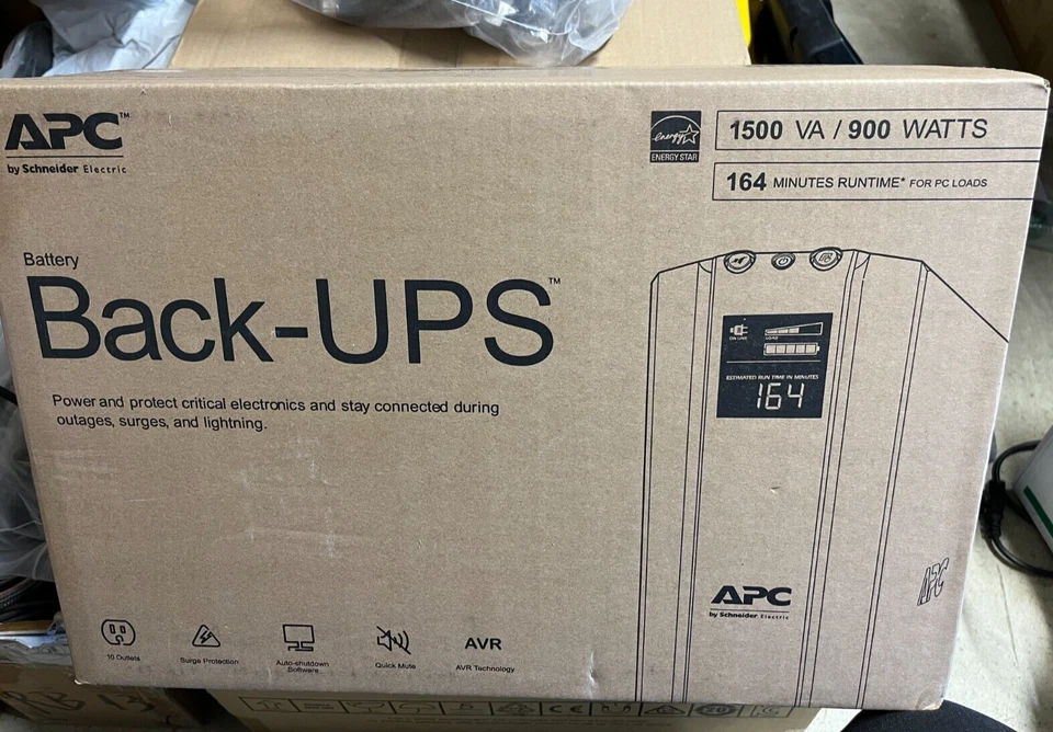 APC BX1500M Back-UPS 1500VA 900 Watts Uninterruptible Power Supply - Image 1 of 3