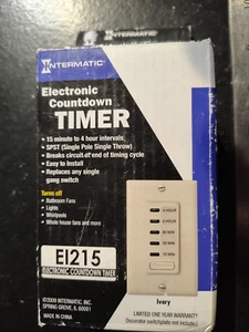EI215 Intermatic Elektrische Zeitschaltuhr 15min-4hr Elfenbein 15A 120VAC Licht/Lüfter Autoschalter - Bild 1 von 4