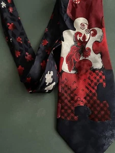 Herrenkrawatte Angelo Litrico. Reine Seide, blau, grau, rot, Puzzleteil Design - Bild 1 von 5