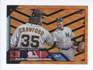 Serie de actualización Topps 2023 #US134 BRANDON CRAWFORD & GERRIT COLE CC naranja y negro - Imagen 1 de 3