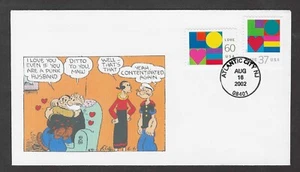 #3657-3658 37 & 60c Love 2002 -Combo on Jet Boy FDC - Picture 1 of 2