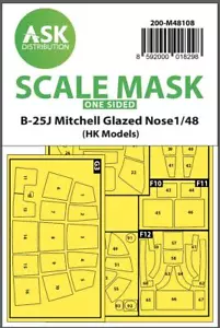 1/48 Art Scale B-25J Mitchell one-sided mask self-adhesive pre-cutted for HK Mod - Picture 1 of 1