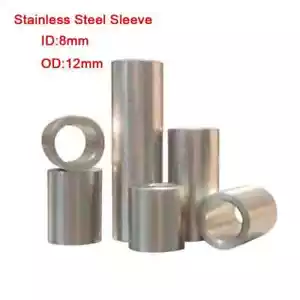 ID 8mm OD12mm Stainless Steel Inner Guide Sleeve Shaft Bushing No Thread Bushing - Picture 1 of 10
