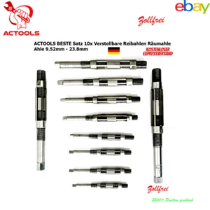 BESTE Satz mit 10 verstellbaren Handreibahlen 9,52 mm - 23,8 mm  Zollfrei - Picture 1 of 17