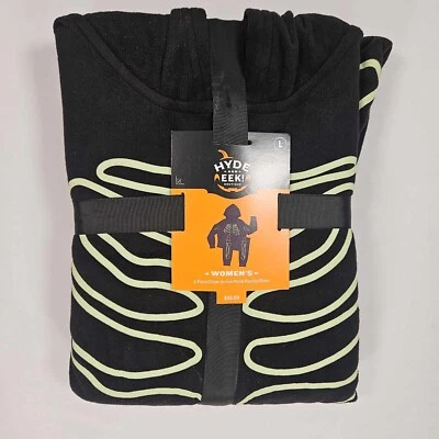 Hyde & Eek Sleep Hooded One Piece Women Large Halloween Glow-In-The-Dark Printed - Image 1 of 4