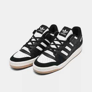 Adidas Originals Forum Low CL Black White Gum Mens Shoes ID6857 Size 8 New - Picture 1 of 6