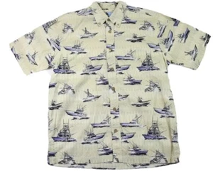 Camisa de algodón azul para pesca de aguas azules M de Aftco para hombre barco gráfico de botones de mar profundo - Imagen 1 de 6