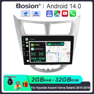 Android 14 Car Radio Stereo Head Unit CarPlay For Hyundai Accent Verna Solaris - Picture 1 of 20