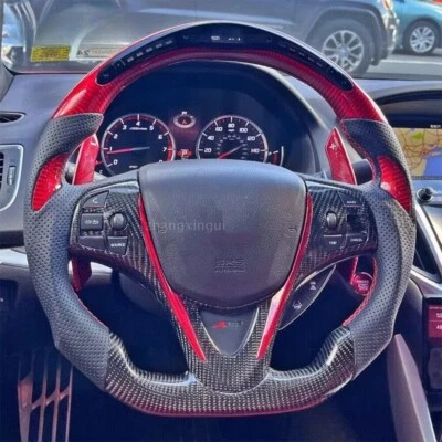 Ajuste para Honda Acura TLX LED volante de fibra de carbono con botones paletas Foto 1 de 4
