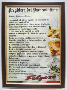 Stampa litografica con cornice "PREGHIERA DEL PARACADUTISTA - FOLGORE" - (24x34) - Picture 1 of 1