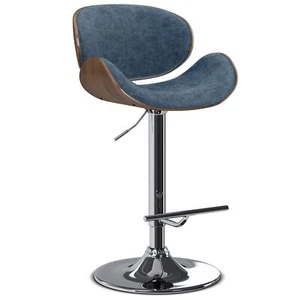 SIMPLIHOME Marana Adjustable Swivel Bar Stool - 33 inch Seat Height Upholstered - Picture 1 of 9