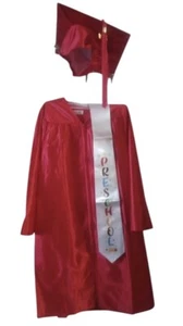 Preschool Graduation Cap Gown Stole Package with 2024 Tassel Certificate Red - Picture 1 of 3