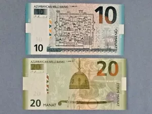 Azerbaijan 2 Note Lot: P-27, and P-28 2005 - Picture 1 of 2