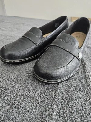 Clarks Cora Daisy Shoes Womens 12 Twelve Slip On Loafers Black - Image 1 of 4