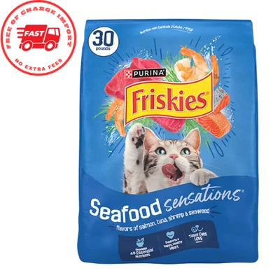 FRISKIES SEAFOOD SENSATIONS NEW! 30 LB Friskies® Seafood Sensations Adult Cat Dry Food - Seafood, Free Ship