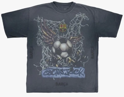 Cactus Jack X FCB Barcelona FC Washed Spray Logo Tee Travis Scott Size 2XL - Image 1 of 4