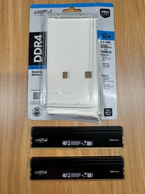 Memoria UDIMM de escritorio Crucial Pro 32 GB (2x16 GB) DDR4 3200 MHz MFG: 2025 - PROBADA Foto 1 de 4