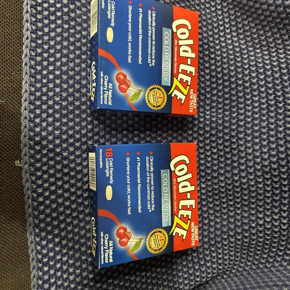 Lote de 2 pastillas Cold-Eeze Cold Remedy Wild Cherry 18 unidades por caja Foto 1 de 4